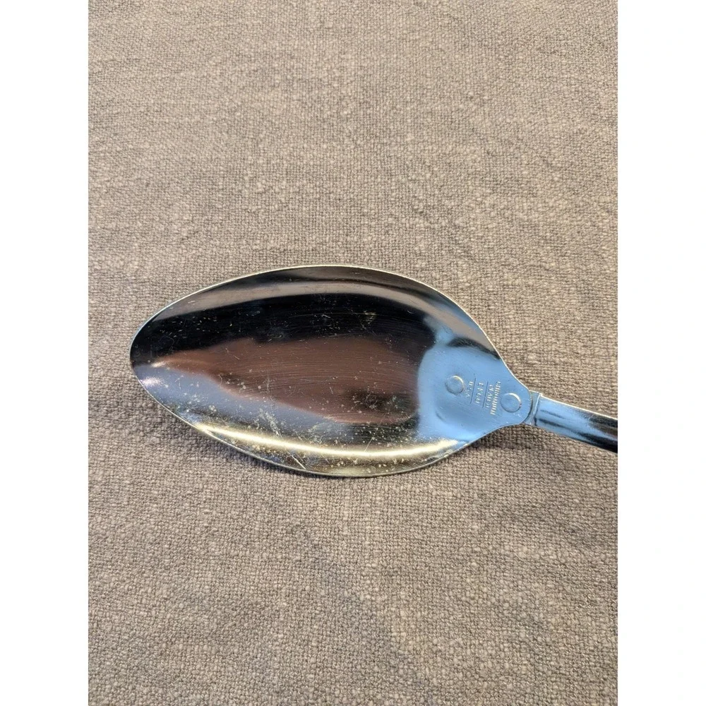 Vintage EKCO Chromium Plated Serving Spoon Black Handle Made in USA